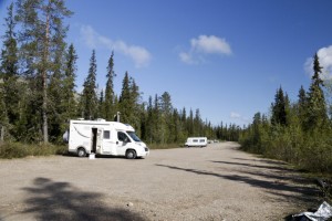 Bivouac sur la parking de la mine d'améthystes